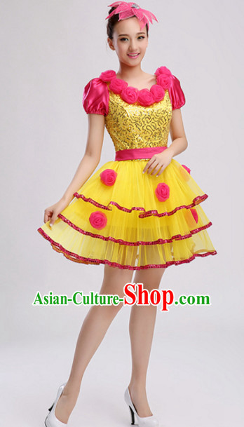 Chinese Stage Performance Dance Costumes and Headdress Complete Set for Women