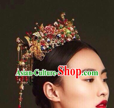 Top Chinese Traditional Wedding Headpieces Hair Jewelry Bridal Hair Clasp Hairpins Set