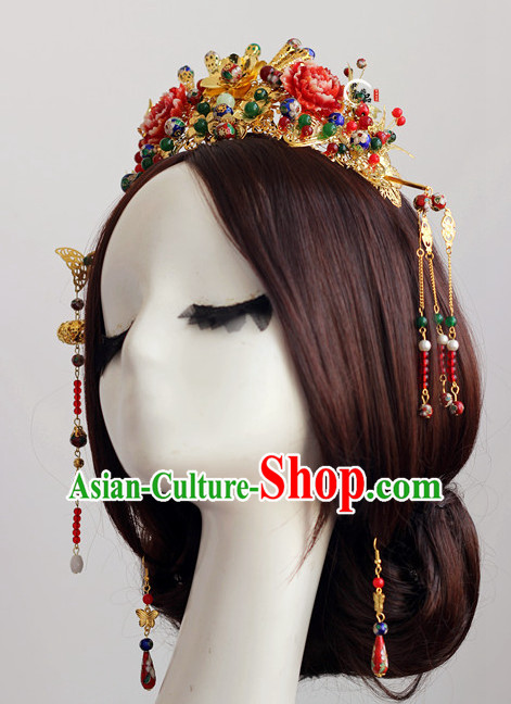 Top Chinese Traditional Wedding Headpieces Hair Jewelry Bridal Hair Clasp Hairpins Set