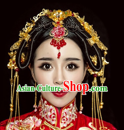 Top Chinese Traditional Wedding Bridal Phoenix Coronet Crown Headpieces Hair Jewelry Bridal Hair Clasp Hairpins Set