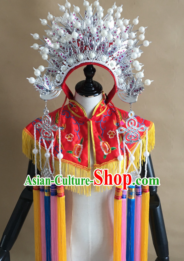 Silver Chinese Traditional Phoenix Coronet Opera Hat