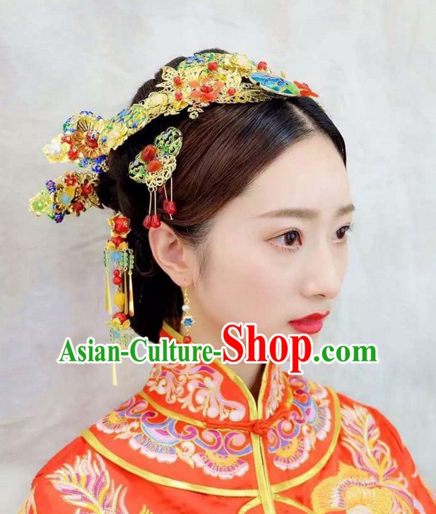 Top Chinese Traditional Wedding Headpieces Hair Jewelry Bridal Hair Clasp Hairpins