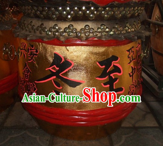 24 Inches Chinese Traditional Big Lion Dance Wooden Drum