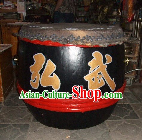 24 Inches Chinese Traditional Big Lion Dance Wooden Drum