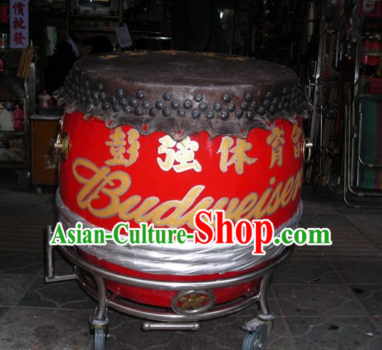 24 Inches Chinese Traditional Big Lion Dance Wooden Drum