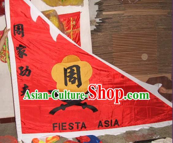 Traditional Chinese Lion Dance Dragon Dance Performance Troupe Big Triangle Banner Giant Flag