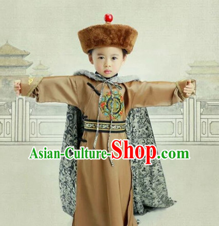 Chinese Ancient Style Prince Hanfu Clothes and Hat Complete Set