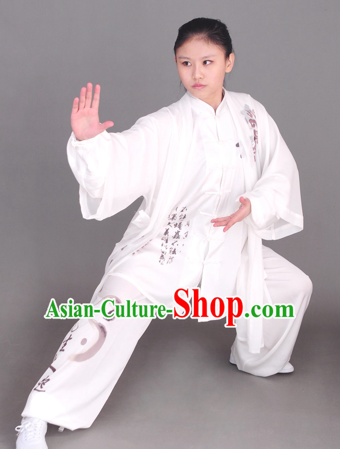 Top Chinese Traditional Competition Championship Tai Chi Taiji Clothing Three Pieces Suits Uniforms