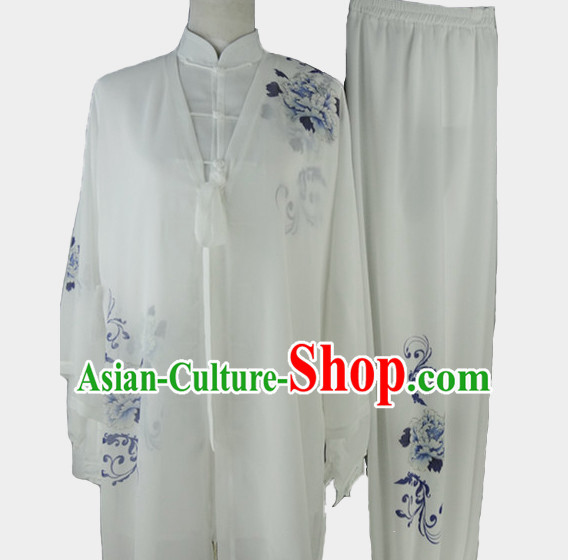 Top Chinese Traditional Competition Championship Tai Chi Taiji Clothing Three Pieces Suits Uniforms