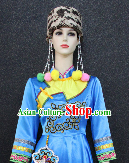 Chinese Nationality Folk Dance Ethnic Wear China Clothing Costume Ethnic Dresses Cultural Dances Costumes Complete Set for Women Girls