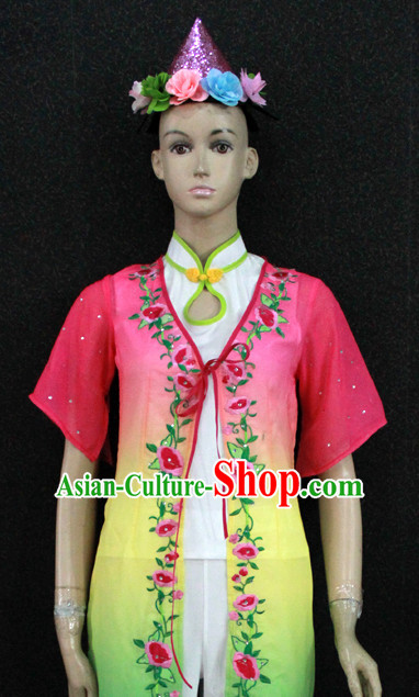 Chinese Nationality Folk Dance Ethnic Wear China Clothing Costume Ethnic Dresses Cultural Dances Costumes Complete Set for Women Girls