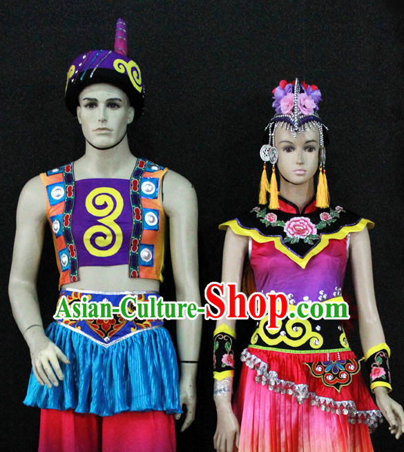 Chinese Nationality Folk Dance Ethnic Wear China Clothing Costume Ethnic Dresses Cultural Dances Costumes Complete Set for Men