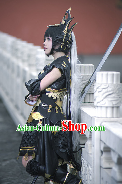 Chinese Costume Superhero Armor Cosplay Costumes China Traditional Armors Complete Set for Men Women Kids Adults