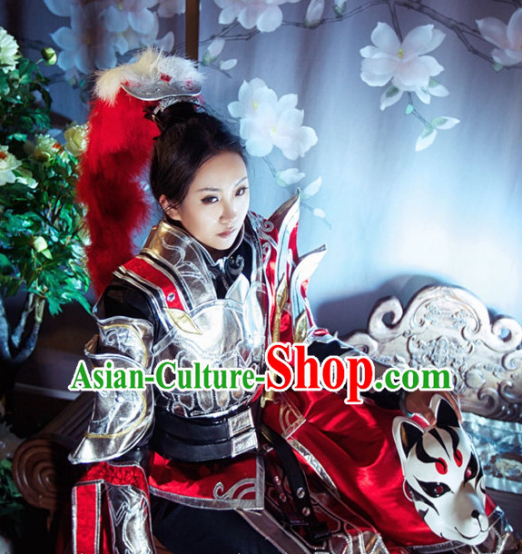 Chinese Costume Superhero Armor Cosplay Costumes China Traditional Armors Complete Set for Men Women Kids Adults