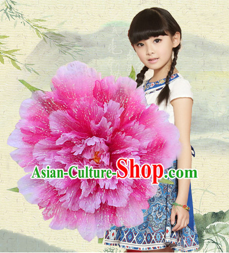 Traditional Dance Peony Umbrella Props Flower Umbrellas Dancing Prop Decorations for Kids Children Girls Boys