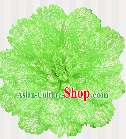 Green Traditional Dance Peony Umbrella Props Flower Umbrellas Dancing Prop Decorations for Kids Children Girls Boys