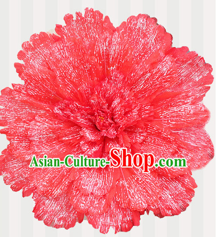 Red Traditional Dance Peony Umbrella Props Flower Umbrellas Dancing Prop Decorations for Kids Children Girls Boys