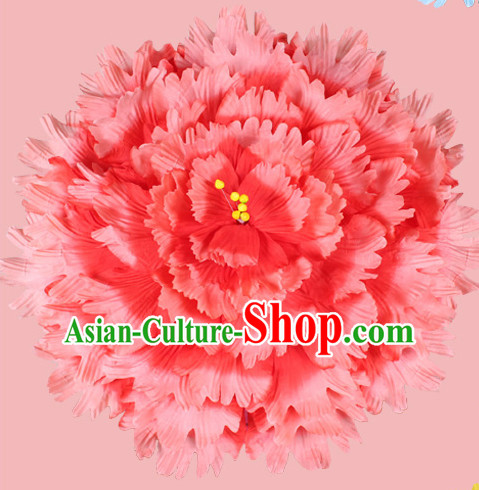 Red Traditional Dance Peony Umbrella Props Flower Umbrellas Dancing Prop Decorations for Kids Children Girls Boys