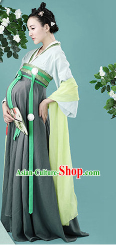 Chinese Traditional Fairy Dress Clothing Hanfu National Costumes China Gown Wear and Hair Accessories Complete Set