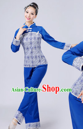 Chinese Dance costume Dance Classes Uniforms Folk Dance Traditional Cultural Dance Costumes Complete Set