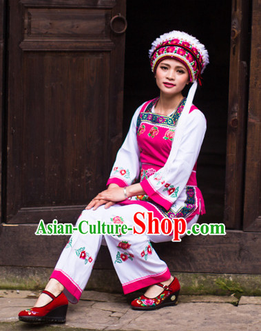 Chinese Hmong Folk Dance Ethnic Wear China Clothing Costume Ethnic Dresses Cultural Dances Costumes Complete Set