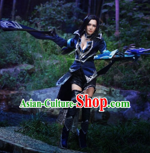 Chinese Costume Superheroine Armor Cosplay Costumes China Traditional Armors Complete Set for Women Kids Adults