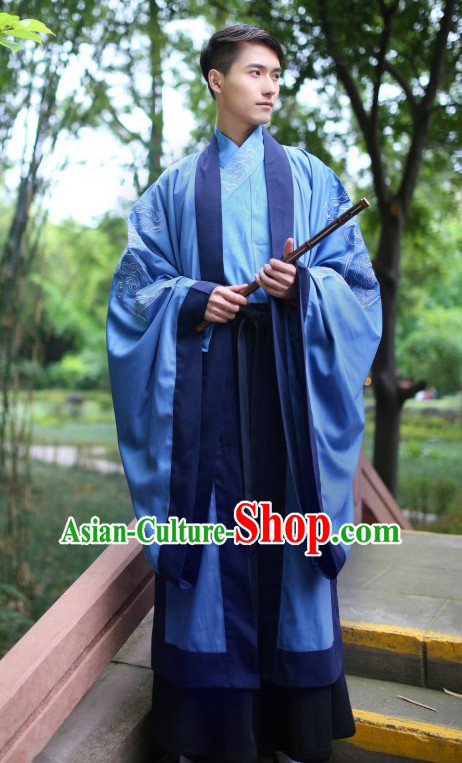 Chinese Traditional Clothing Hanfu Clothes Complete Set for Men