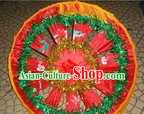 Traditional Dance Props Flower Umbrella Yangge Dancing Prop Folk Decorations for Men Women Adults