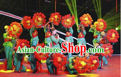 Traditional Dance Props Flower Umbrella Yangge Dancing Prop Folk Decorations for Men Women Adults