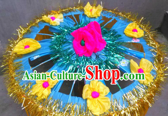 Traditional Dance Props Flower Umbrella Yangge Dancing Prop Folk Decorations for Men Women Adults Kids Children