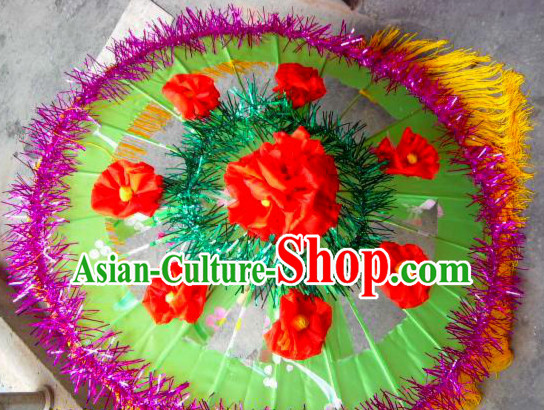 Traditional Dance Props Flower Umbrella Yangge Dancing Prop Folk Decorations for Men Women Adults Kids Children