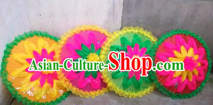 Traditional Dance Props Flower Umbrella Yangge Dancing Prop Folk Decorations for Men Women Adults Kids Children