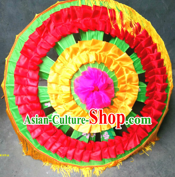 Traditional Dance Props Flower Umbrella Yangge Dancing Prop Folk Decorations for Men Women Adults Kids Children