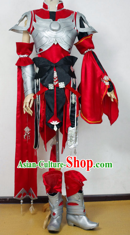 Top China Knight Male Costume Cosplay Armor Archer Costume Avatar Costumes Wonderflex Knight Armorsuit Leather Metal Fantasy Armoury and Hair Decortaions Complete Set
