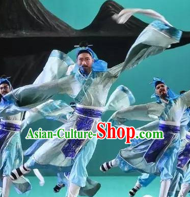 Chinese Classical Water Sleeve Dance Costumes Complete Set for Men