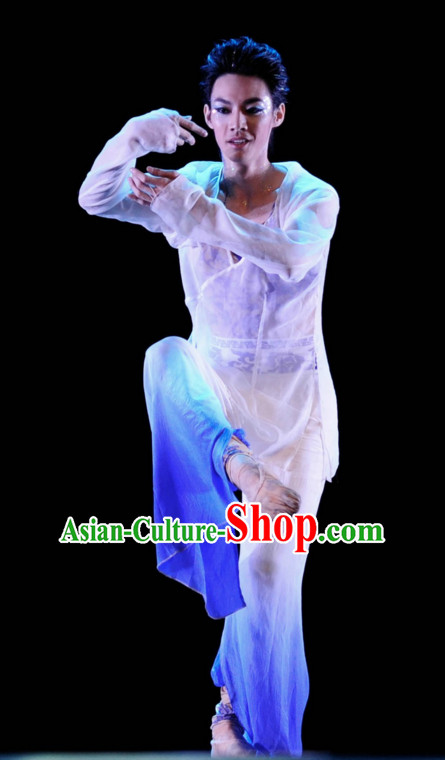 Chinese Mandarin Style Classical Dancing Costumes Complete Set for Men