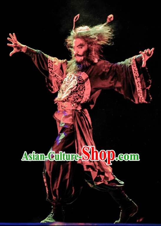 Chinese Classical Zhong Kui Dancing Dance Costumes Complete Set for Men