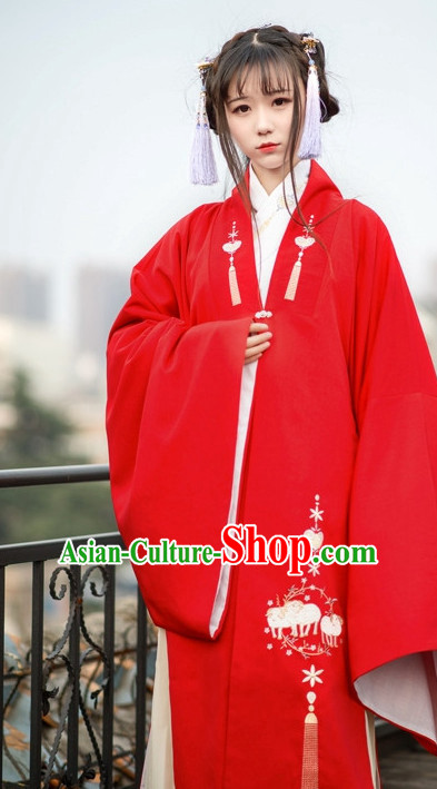 Traditional Chinese Ancient Ming Dynasty Hanfu Suits Dresses Skirt and Hair Jewelry Complete Set for Women