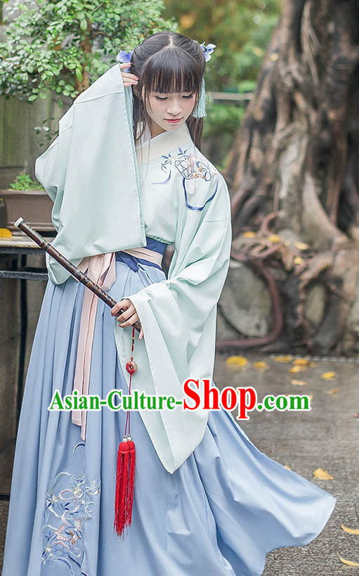 Hanfu Clothing Custom Traditional Chinese Hanfu Dreses Han Clothing Hanzhuang Historical Dress and Accessories Complete Set