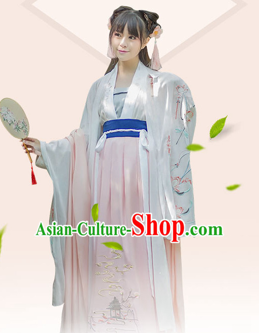 Hanfu Clothing Custom Traditional Chinese Hanfu Dreses Han Clothing Hanzhuang Historical Dress and Accessories Complete Set