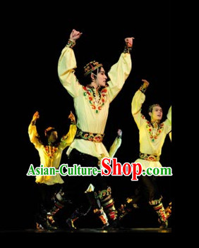 Xinjiang Chinese Traditional Dance Costume Folk Dancing Costumes Traditional Chinese Dance Costumes Asian Dance Costumes Complete Set for Men