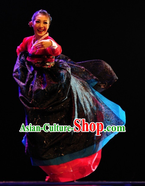 Korean Ethnic Traditional Dance Costume Folk Dancing Costumes Traditional Chinese Dance Costumes Asian Dance Costumes Complete Set for Women