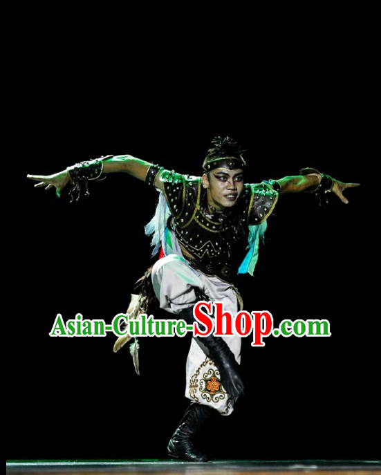 Ethnic Traditional Dance Costume Folk Dancing Costumes Traditional Chinese Dance Costumes Asian Dance Costumes Complete Set for Men