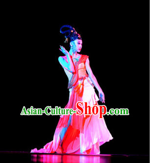 Chinese Classical Dance Costume Folk Dancing Costumes Traditional Chinese Dance Costumes Asian Dance Costumes Complete Set for Women