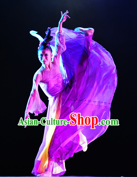 Chinese Classical Dance Costume Folk Dancing Costumes Traditional Chinese Dance Costumes Asian Dance Costumes Complete Set for Women