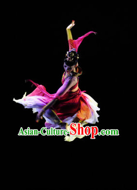 Chinese Classical Dance Costume Folk Dancing Costumes Traditional Chinese Dance Costumes Asian Dance Costumes Complete Set for Women