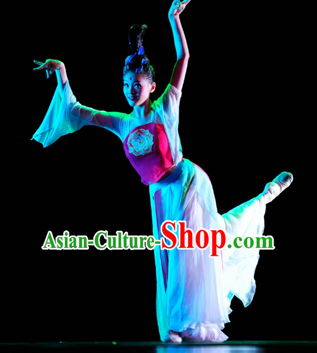 Chinese Classical Dance Costume Folk Dancing Costumes Traditional Chinese Dance Costumes Asian Dancewear Complete Set for Women Girls