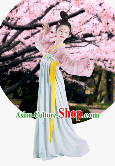 Hanfu Clothing Custom Traditional Tang Dynasty Chinese Hanfu Dreses Han Clothing Hanzhuang Historical Dress and Accessories Complete Set