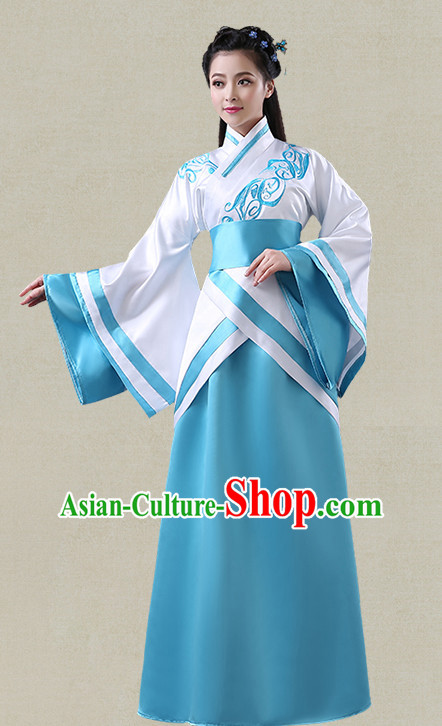 White Hanfu Clothing Custom Traditional Han Dynasty Chinese Hanfu Dreses Han Clothing Hanzhuang Historical Dress and Accessories Complete Set