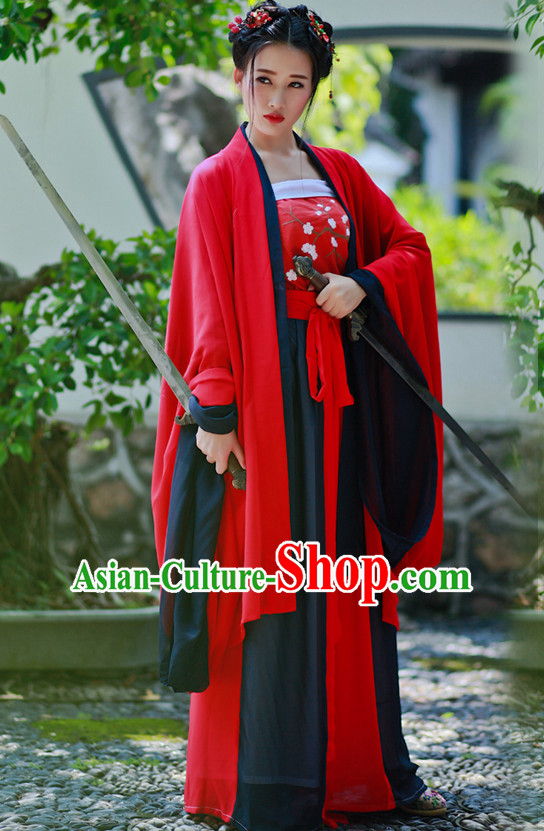 Han Dynasty Women Han Fu_Hanfu Clothing Hanzhuang Historical Dress Historical Clothing and Accessories Complete Set for Women